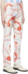 Martine Rose White Polyester Trousers