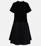 Sacai Cotton poplin and jersey maxi dress