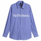 No Problemo Logo Stripe Poplin Shirt in Navy