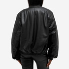 3.Paradis Women's Vegan Leather Bomber Jacket in Black