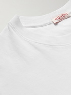 Valentino - Logo-Print Cotton-Jersey T-Shirt - White