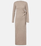 Jardin des Orangers Gathered wool and cashmere midi dress