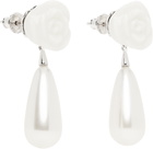 SHUSHU/TONG SSENSE Exclusive Bridal Capsule YVMIN Edition Ceramic Rose Faux-Pearl Earrings