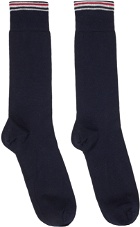 Thom Browne Navy Striped Socks