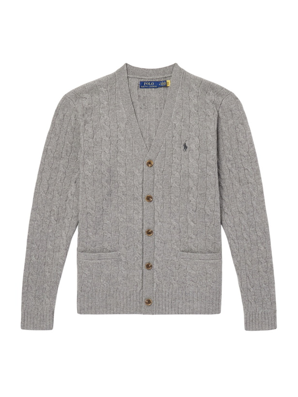 Photo: Polo Ralph Lauren - Wool and Cashmere-Blend Cardigan - Gray