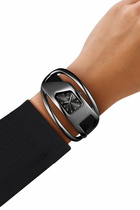 Diesel Wrap-D black leather watch - Timeframes Womens in Black