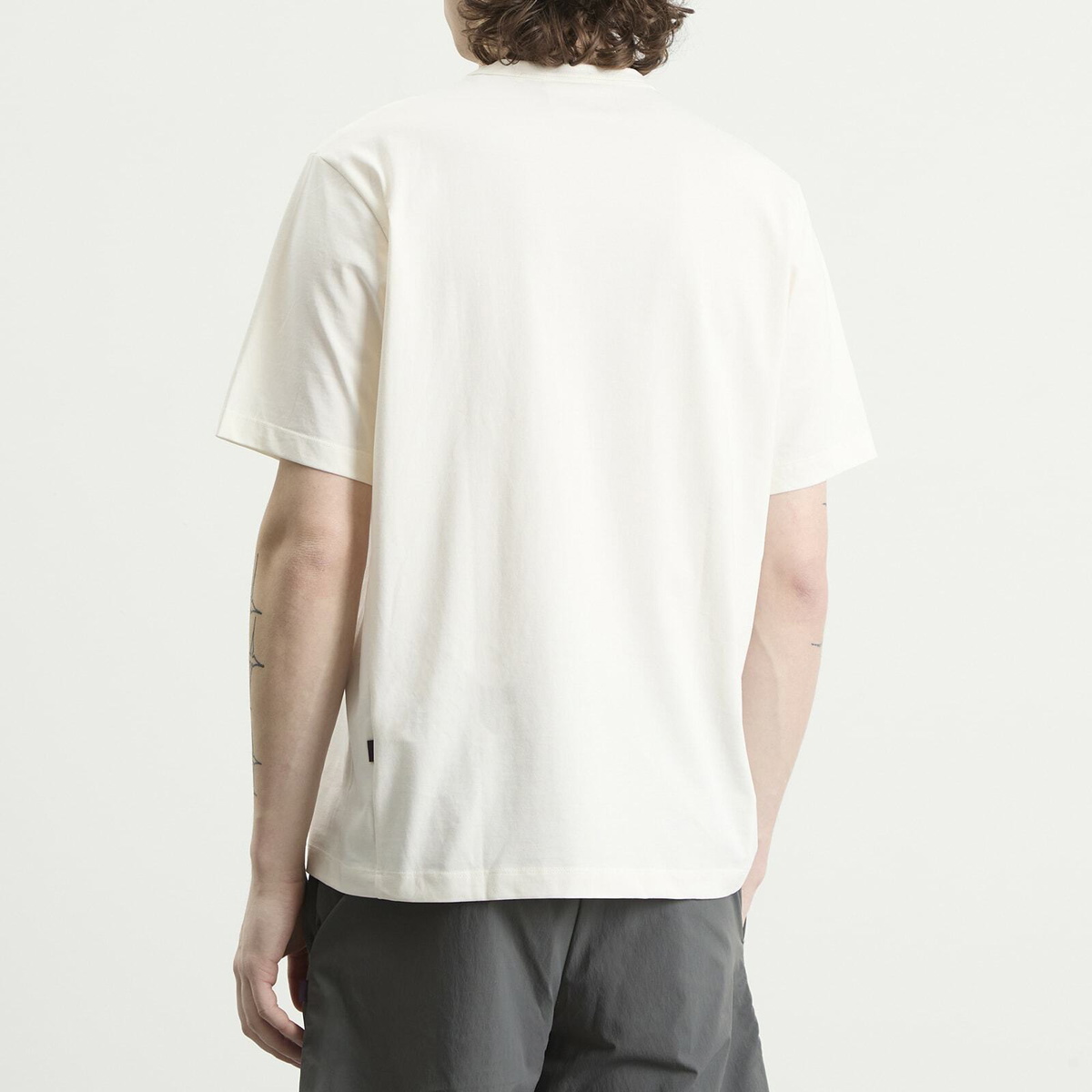 Pas Normal Studios Men's Off-Race Cotton Tech T-Shirt in Off White
