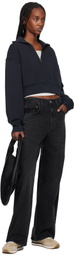 AGOLDE Navy Bethan Quarter Zip Sweatshirt