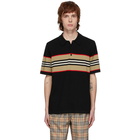 Burberry Black Merino Foxford Icon Stripe Polo