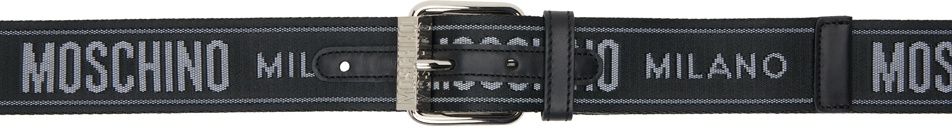 Photo: Moschino Black Jacquard Logo Belt