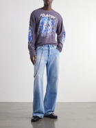 KAPITAL - Printed Cotton-Jersey T-Shirt - Purple