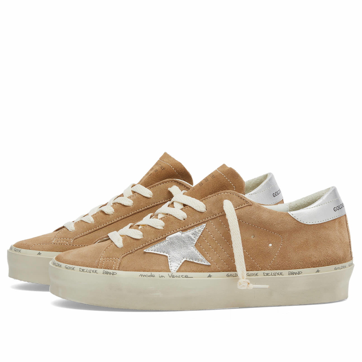 Golden Goose Women's Hi Star Sneaker in Tobacco/Silver