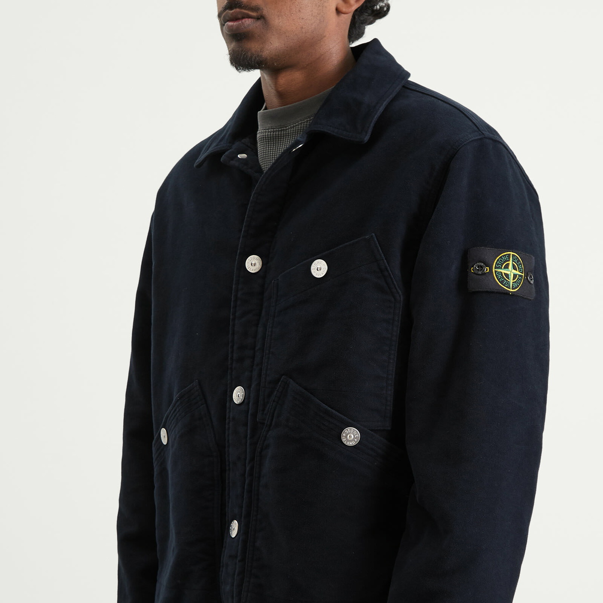 Stone Island Men's Cotton Moleskin-TC PrimaLoft Work Jacket in