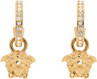 Versace Gold Crystal 'La Medusa' Hoop Earrings
