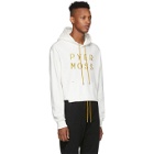 Pyer Moss White Cropped Classic Logo Hoodie