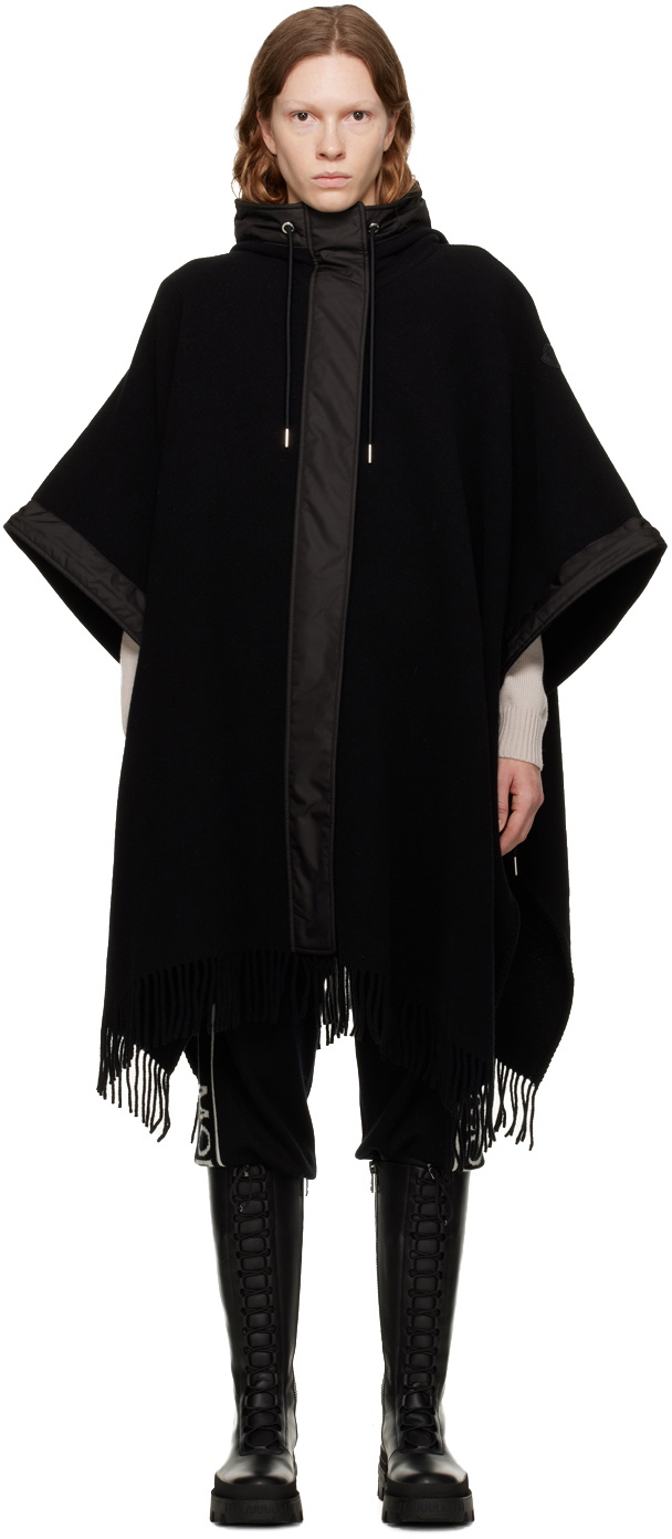 Moncler Black Drawstring Cape Moncler
