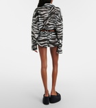 The Attico Zebra-print cotton muslin shorts