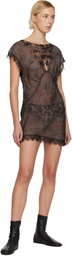 Collina Strada Black Waterlily Minidress