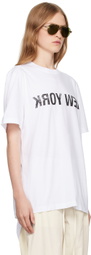 Helmut Lang White New York Seatbelt T-shirt