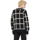 Dries Van Noten Black Wool Check Sweater