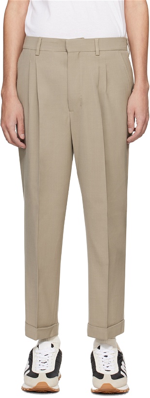 Photo: AMI Paris Taupe Carrot-Fit Trousers