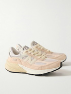 New Balance - 990v6 Leather-Trimmed Suede and Mesh Sneakers - Pink