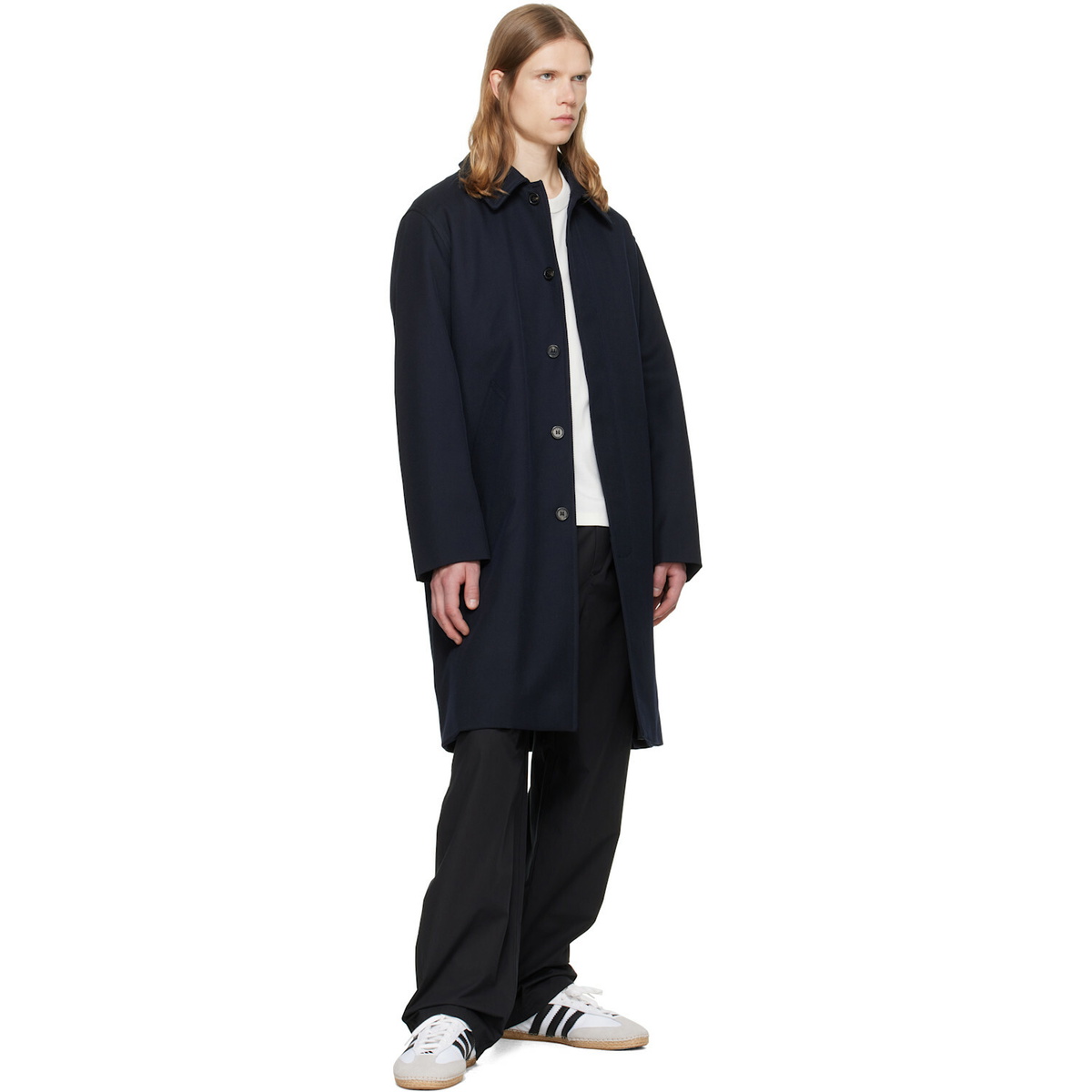 A.P.C. Navy Hugo Mac Coat