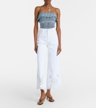 Frame The Eyelet embroidered flared jeans