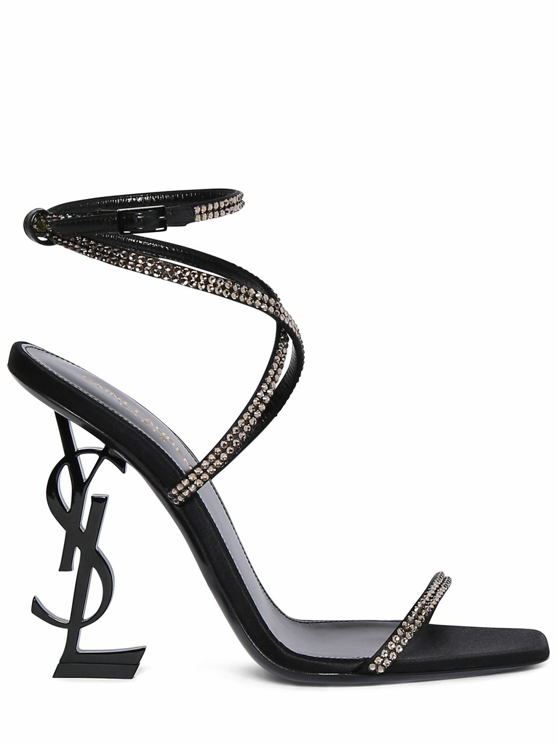 SATIN OPYUM HIGH SANDALS BLACK