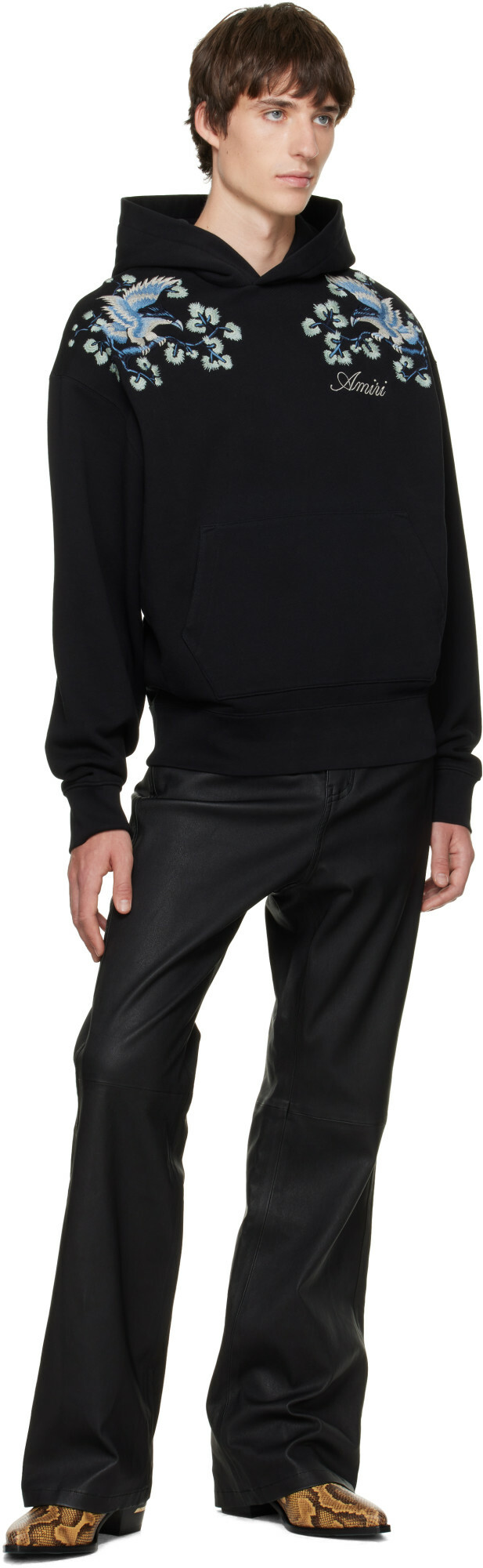 AMIRI Black Vintage Cut Leather Pants