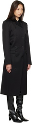 KHAITE Black Rolon Coat