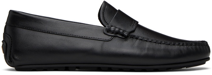 Photo: BOSS Black Nappa Leather Embossed Logo Loafers