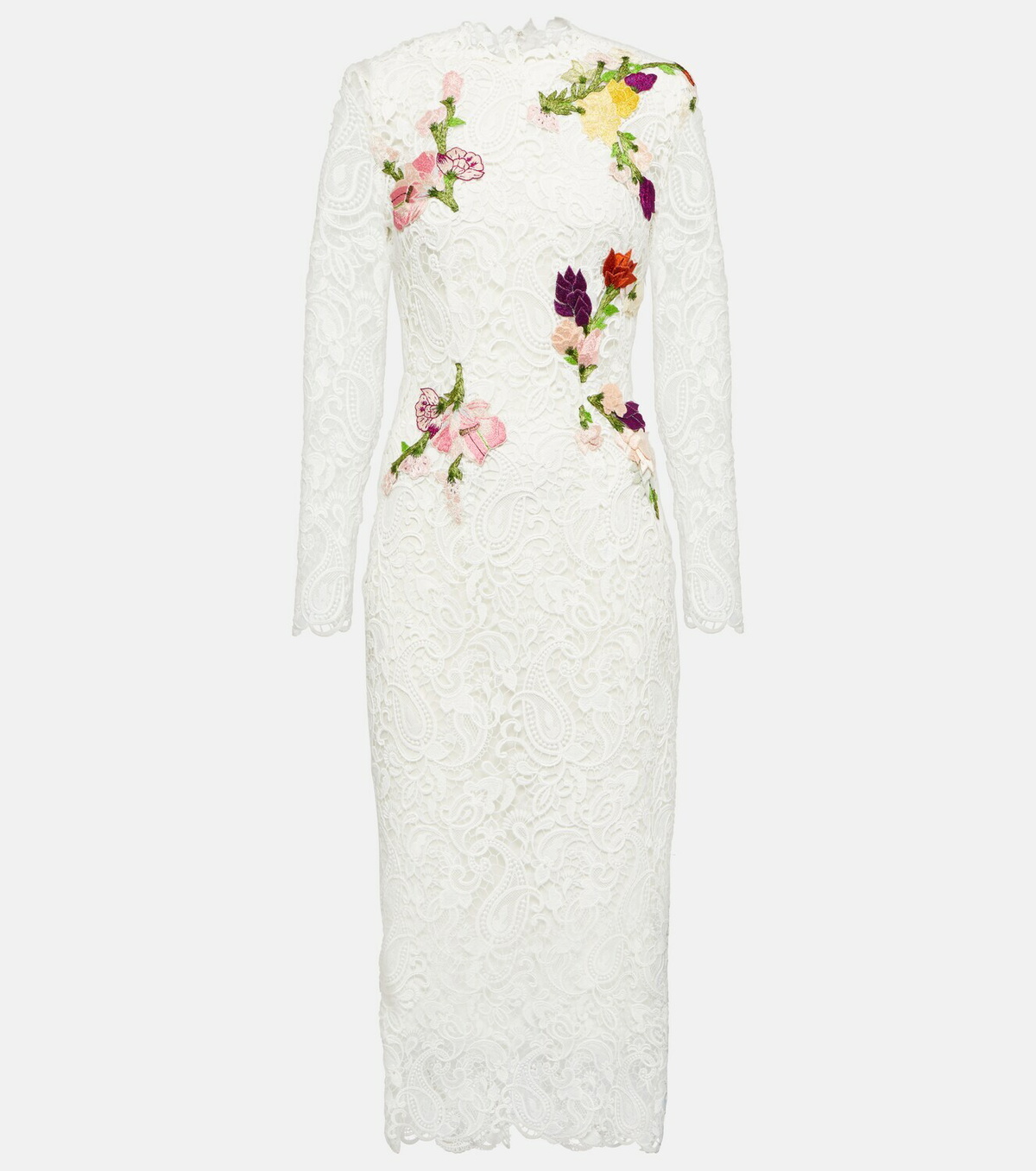 Monique Lhuillier Bridal floral lace midi dress Monique Lhuillier