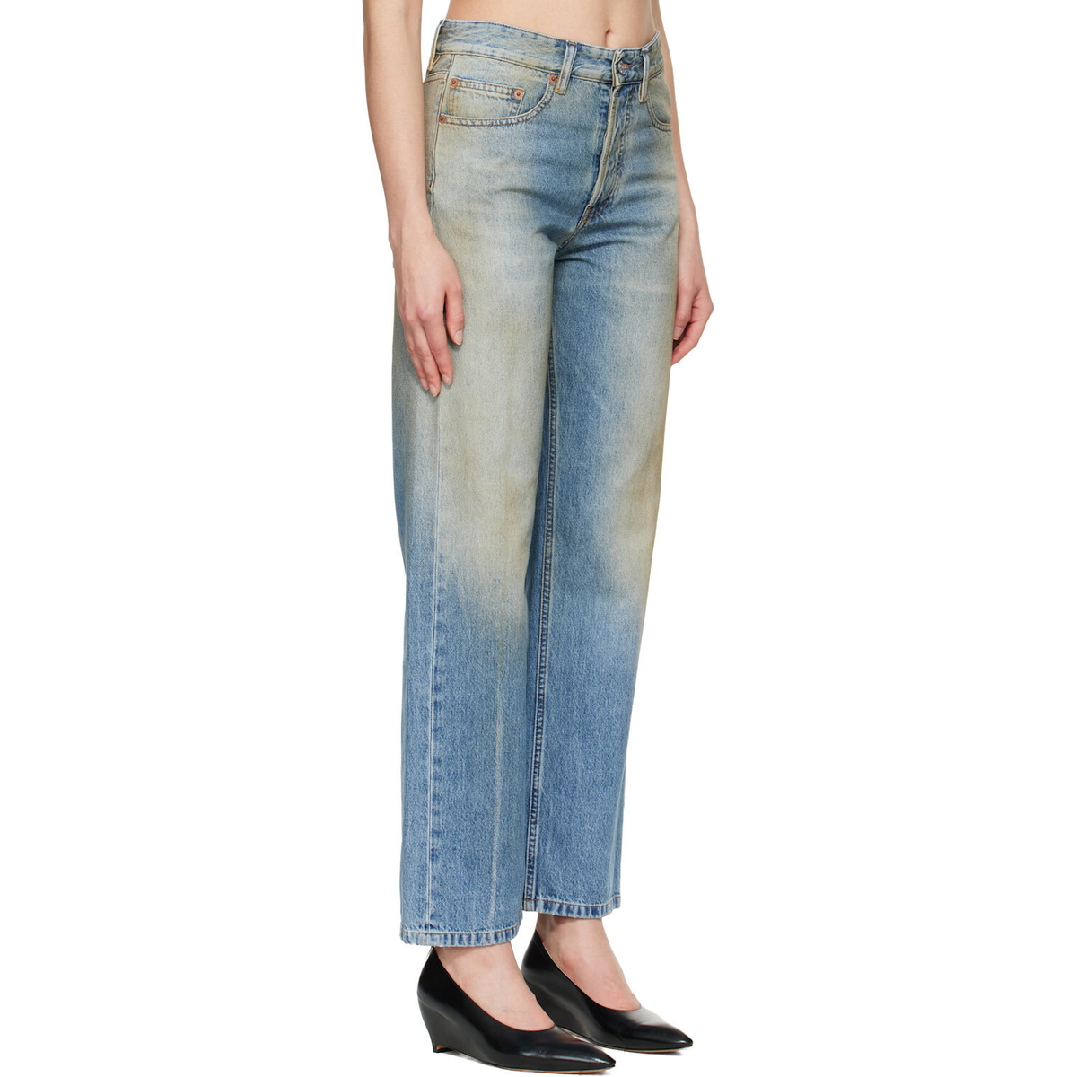 MM6 Maison Margiela Blue Straight-Leg Jeans