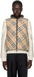 Burberry Beige Reversible Check Nylon Down Vest