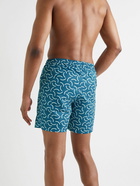 Sunspel - Mid-Length Printed Recycled Swim Shorts - Blue