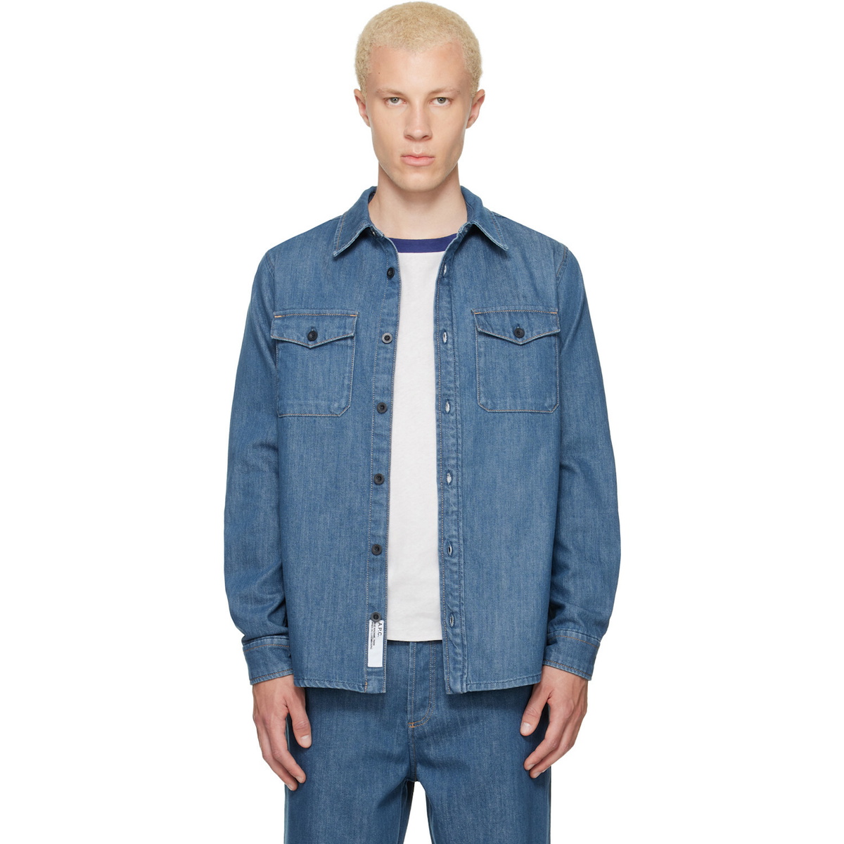 A.P.C. Blue 'Surchemise' Denim Shirt