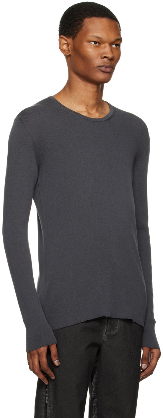Label Under Construction Gray Ribbed Sweater