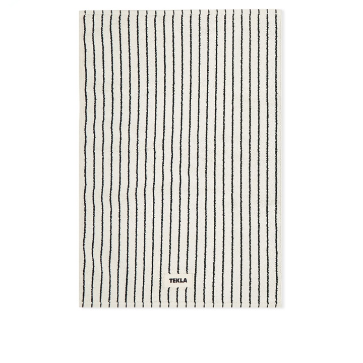 Photo: Tekla Fabrics Organic Terry Bath Mat in Racing Green Stripes 