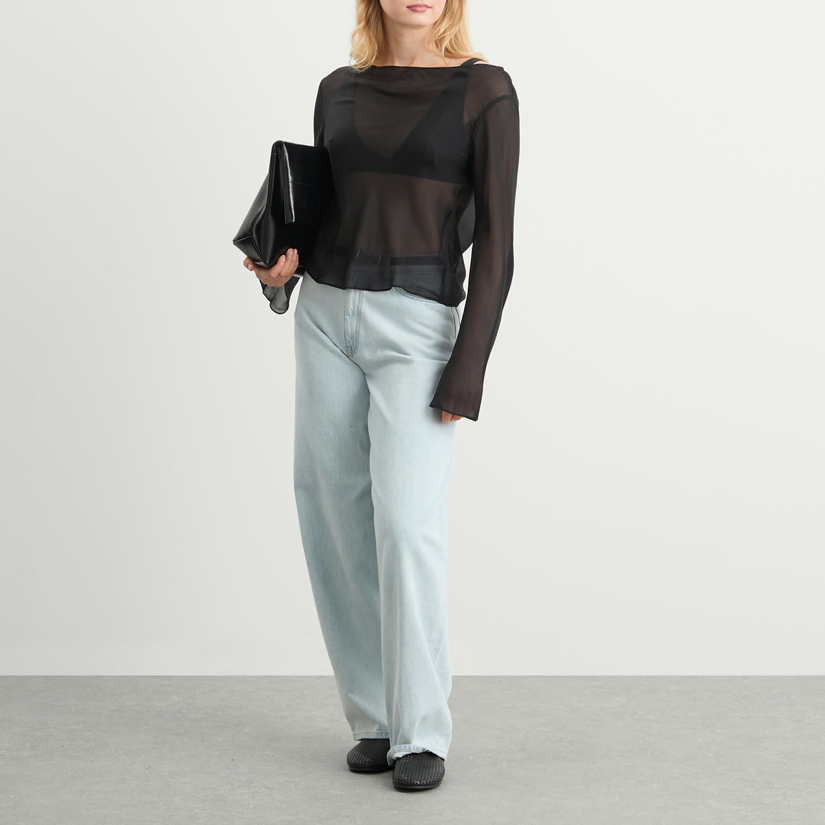 SIR. Women's Strobe Cowl Top in Black