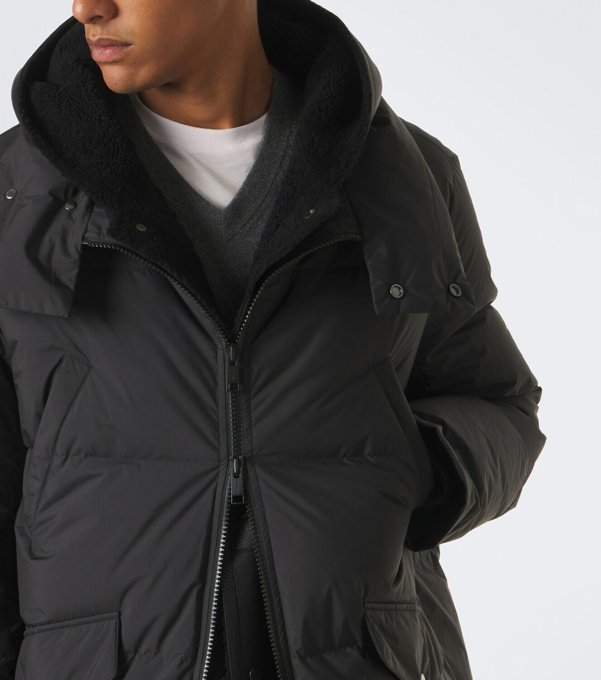 Yves Salomon Shearling-trimmed down coat