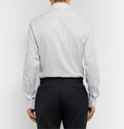 Ermenegildo Zegna - White Cutaway-Collar Checked Cotton Shirt - White
