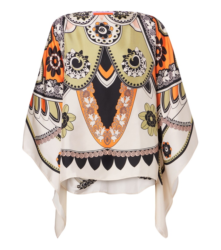 Photo: La DoubleJ Draped printed silk twill top