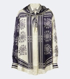 Alémais Banderra scarf-detail printed silk shirt