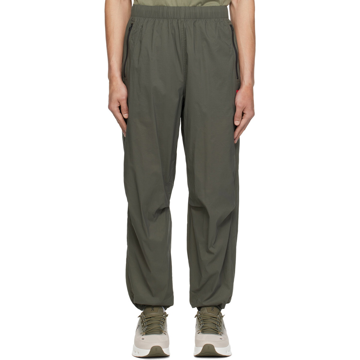 The North Face Khaki TNF Red Box Packable Wind Pants