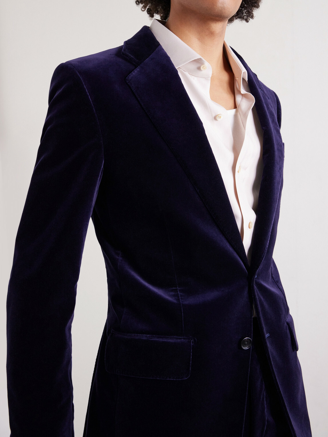 TOM FORD - Atticus Slim-Fit Cotton-Blend Velvet Blazer - Purple