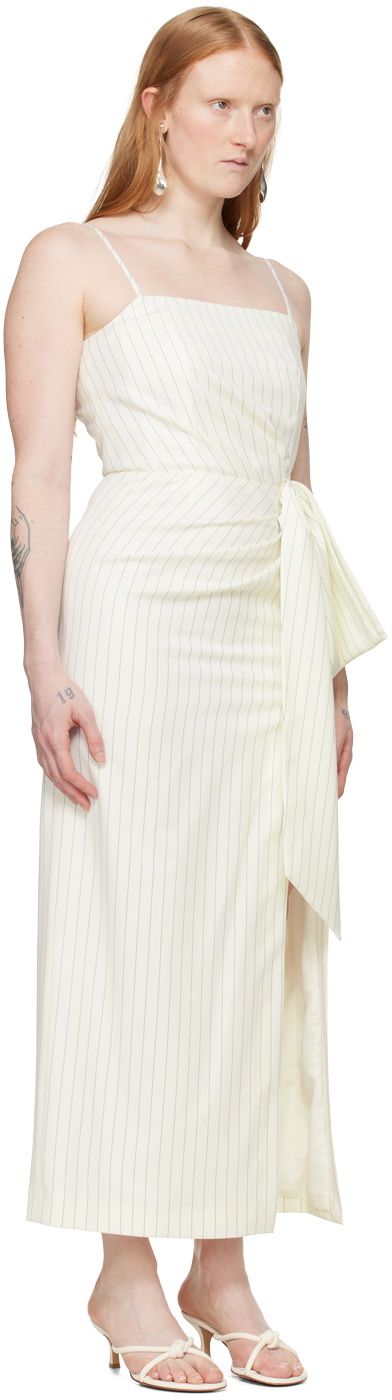 MSGM Off-White Pinstripe Maxi Dress