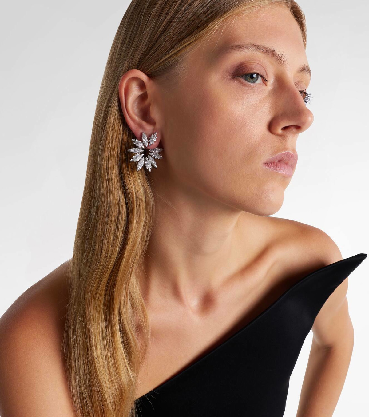 Yeprem Y-Couture 18kt white gold clip-on earrings with diamonds