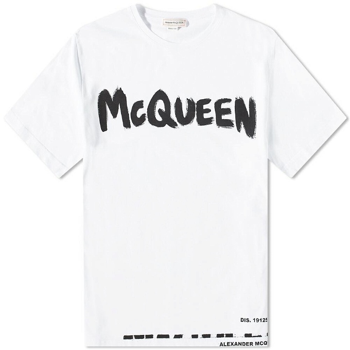 Photo: Alexander McQueen Men's Grafitti Logo T-Shirt in White/Mix