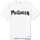 Alexander McQueen Men's Grafitti Logo T-Shirt in White/Mix